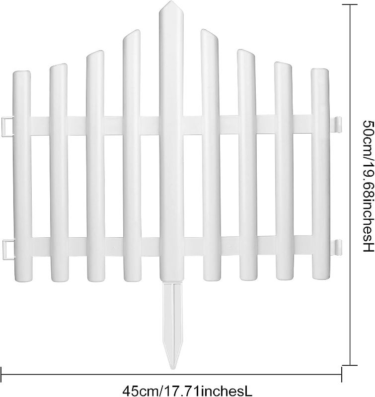 Photo 1 of (used) ELECLAND 5 Pieces Garden Fence White Plastic