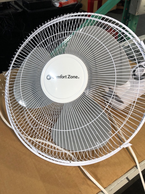 Photo 3 of (used/ see notes) Comfort Zone CZ16W 16” 3-Speed Oscillating Wall-Mount Fan