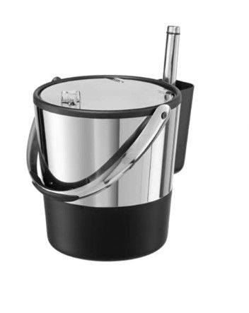 Photo 1 of (used) Oggi Insulated Ice Bucket, 4 Quart / 3.8 L, Stainless Steel, Black & Acrylic