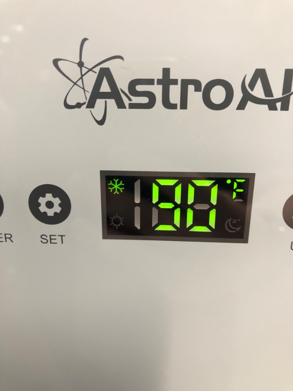 Photo 2 of (used/ similar to stock image) AstroAI Mini Fridge 15 Can Digital Display and Temperature Control 10 Liter 110V AC/12V DC - yellow and white
