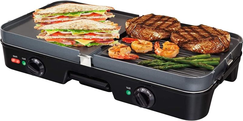 Photo 1 of (See notes) Hamilton Beach 3-in-1 Electric Indoor Grill + Griddle Removable 12x15” Pan - black 