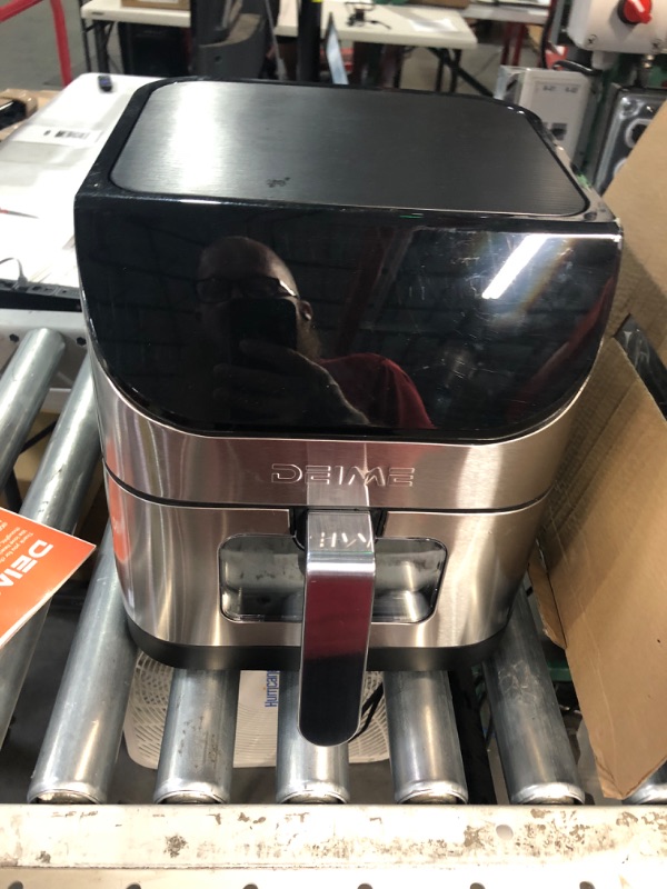 Photo 2 of * USED * 
Air Fryer 6.2 QT Oilless AirFryer 1500W Electric Healthy Oven Cooker Large Capacity with Visible Cooking Window, 10 Presets in One Touch , Digital Control, Customerizable Cooking, Non-Stick Basket, Included Recipe Silver-w