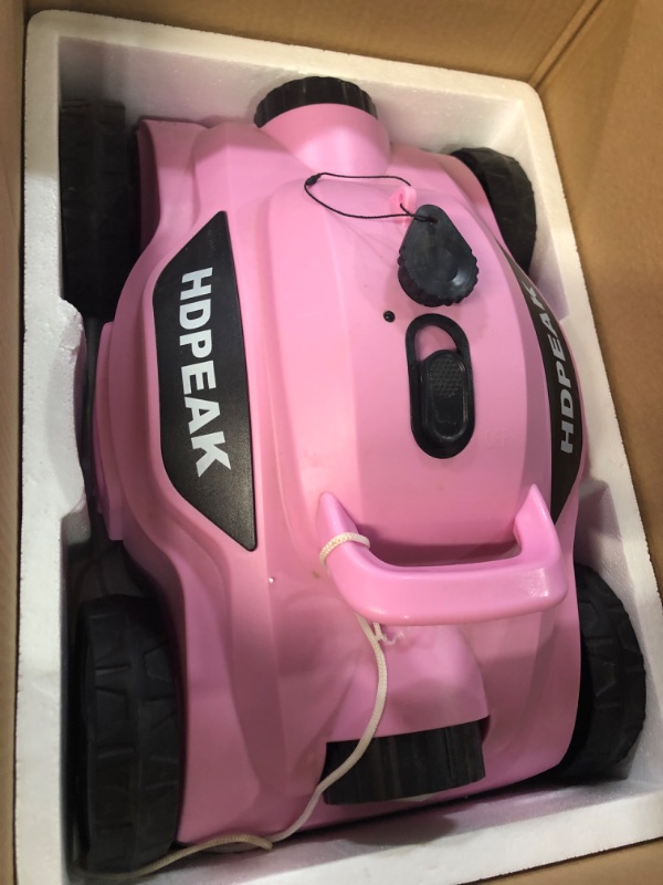 Photo 3 of * USED * 
Cordless Robotic Pool Cleaner, HDPEAK Pool Vacuum Lasts 110 Mins, Auto-Parking, Rechargeable, Automatic Cordless Pool Vacuum Ideal for Above/In-Ground Pools Up to 50 feet, Pink