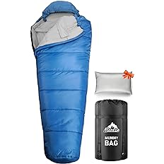 Photo 1 of * USED * 
MEREZA Mummy Sleeping Bag for Adults with Pillow, 4 Season Sleeping Bag for Cold Weather Camping, 20 Degree Mummy Bag Warm Waterproof for Backpacking, Hiking