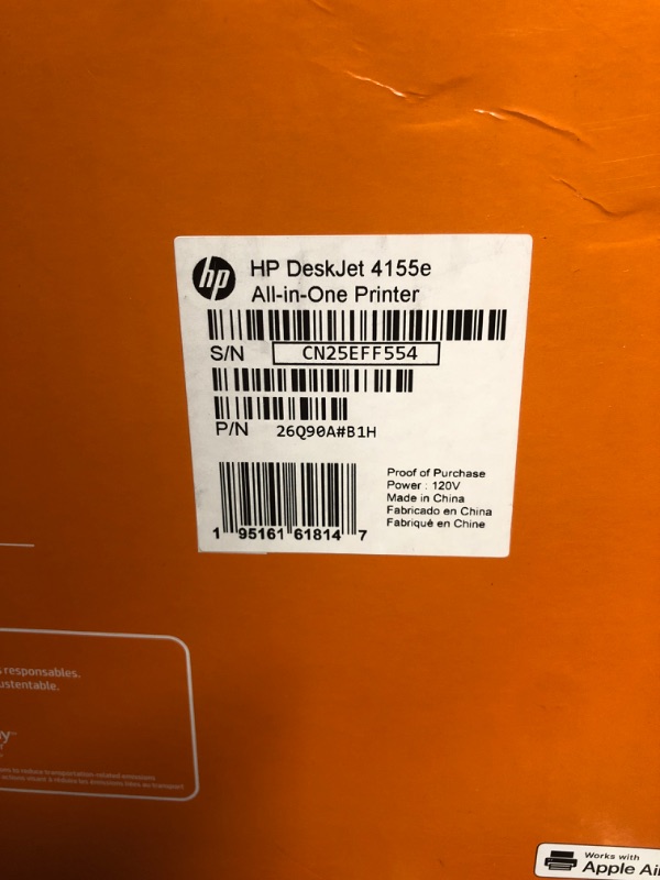 Photo 1 of HP DeskJet 4155e Wireless Color All-in-One Printer & 67XL Tri-Color High-Yield Ink Cartridge | 3YM58AN & 67XL Black High-Yield Ink Cartridge | 3YM57AN Printer + Tri-color Ink + Black Ink