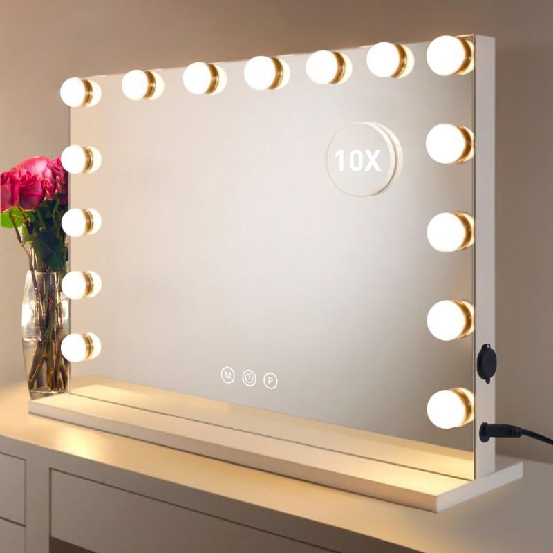 Photo 1 of * used * damage to the back * mirror in good condition *
HOMPEN Vanity Mirror Makeup Mirror with Lights, Large Hollywood Lighted Vanity Mirror 