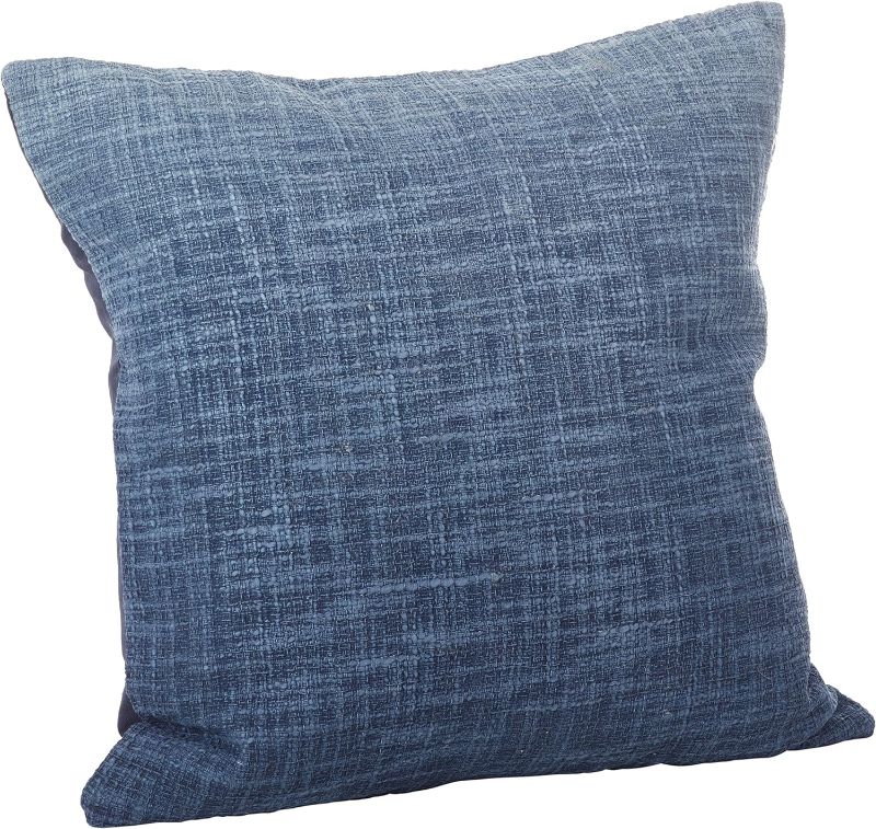 Photo 1 of (used) SARO LIFESTYLE Cotton Throw Pillow Navy Blue 20 in Navy Blue