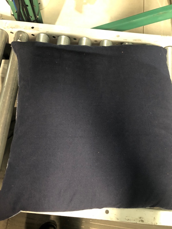 Photo 3 of (used) SARO LIFESTYLE Cotton Throw Pillow Navy Blue 20 in Navy Blue