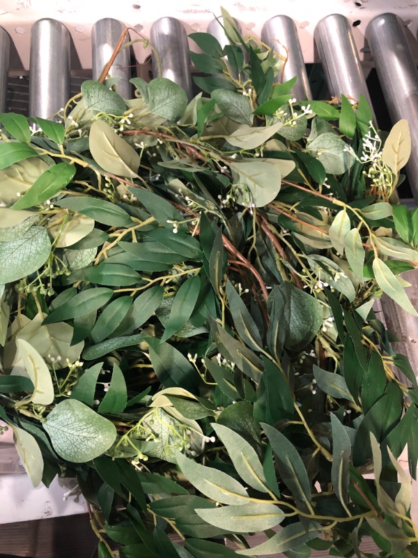 Photo 2 of (used/see notes) Lvydec 6 Pack Artificial Eucalyptus Garland, Fake Eucalyptus Greenery Garland / 6 ft