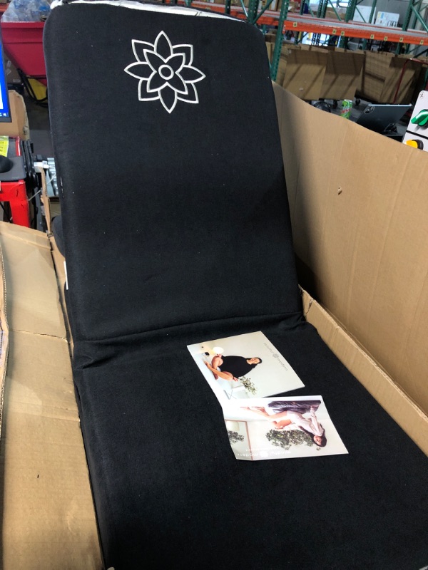 Photo 2 of *damaged* *used*
Mindful and Modern Folding Adjustable Pro Meditation Chair - Meditation Seat with Back Support and Bonus Buckwheat Meditation Cushion, Black