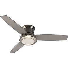 Photo 1 of * USED * 
Harbor Breeze Brushed Nickel Flush Mount Indoor Ceiling Fan with Light Kit and Remote (3-Blade)