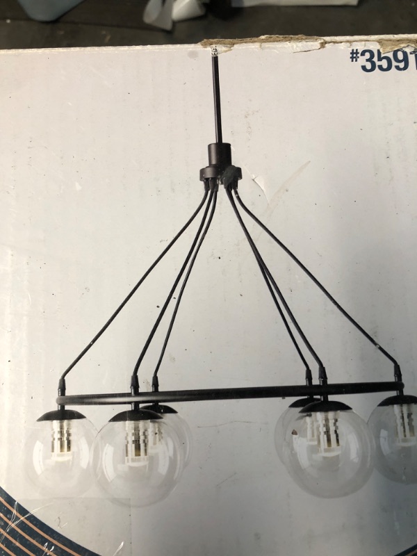 Photo 4 of * PARTS ONLY * 
Origin 21 Greenwich 6-Light Matte Black Modern/Contemporary LED Dry Rated Chandelier