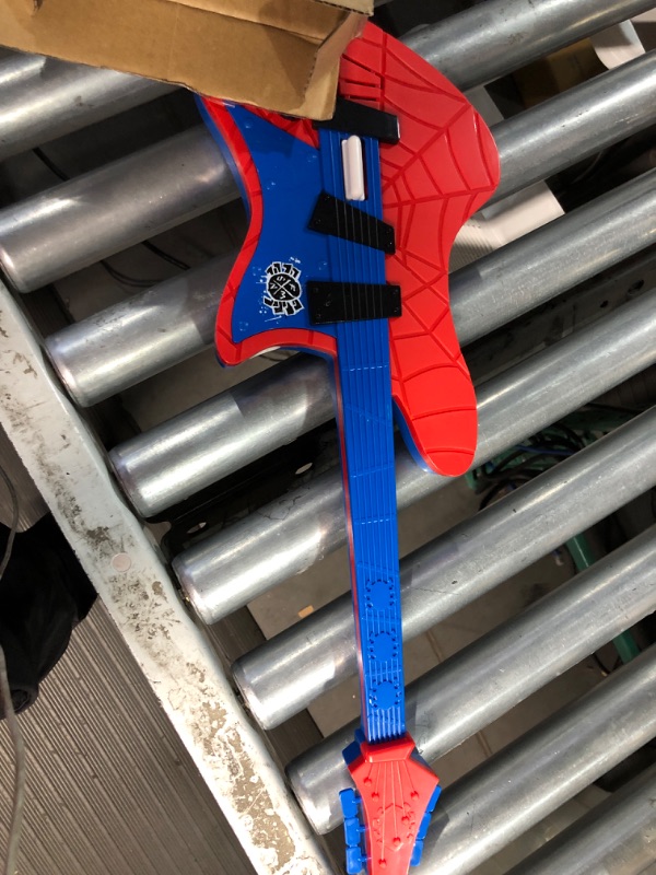 Photo 2 of Spider-Man Marvel Across The Spider-Verse Spider-Punk Web Blast Toy Guitar with Whammy Bar Blast Action, Super Hero Toys for 5 Year Old Boys and Girls and Up