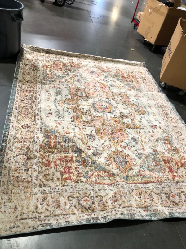 Photo 2 of **WARPED AND FADED** nuLOOM Justine Vintage Medallion Area Rug 7' 10" x 10' Beige