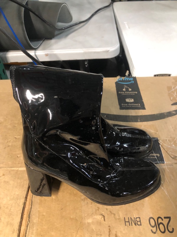 Photo 4 of *USED - SEE PICTURES* LIURUIJIA Women's Go Go Boots Over The Knee Block Heel Zipper Boot Ladies Party Dance Shoes, SIZE 7 Black