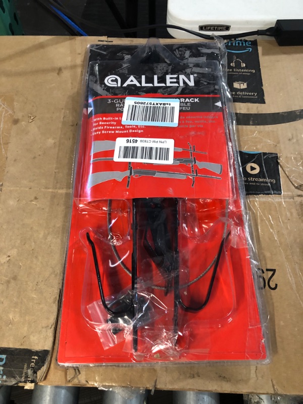 Photo 2 of *USED - POSSIBLY MISSING PIECES* Allen Company unisex adult Metal Allen Company Steel Three Gun Locking Truck Window Rack Black, Multi, 3 Gun US