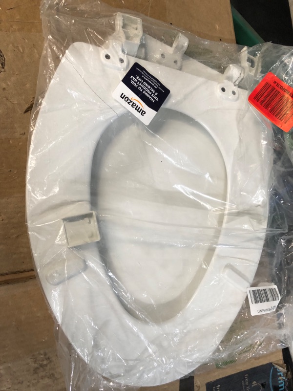 Photo 2 of *USED - POSSIBLY MISSING PIECES* MAYFAIR 1843SLOW 000 Lannon Toilet Seat will Slow Close and Never Loosen, ELONGATED White & 1847SLOW 000 Kendall Slow-Close, Removable Enameled Wood Toilet Seat That Will Never Loosen,White White 1 Pack Elongated Toilet Se