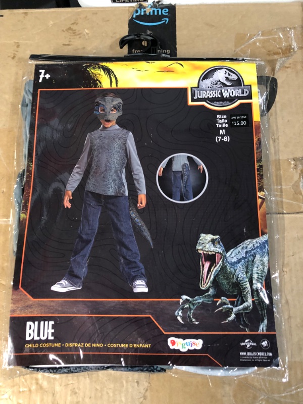 Photo 1 of Jurassic World Blue Costume, Size Medium (7-8)