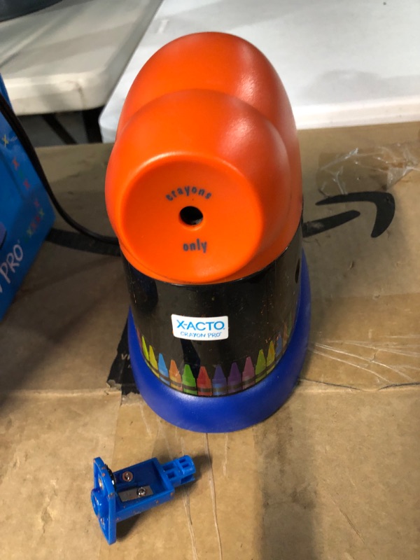 Photo 2 of *USED - UNABLE TO TEST* X-ACTO Crayon Pro Electric Crayon Sharpener, Electric Sharpener with SafeStart Automatic Motor, Great for Home or Schools