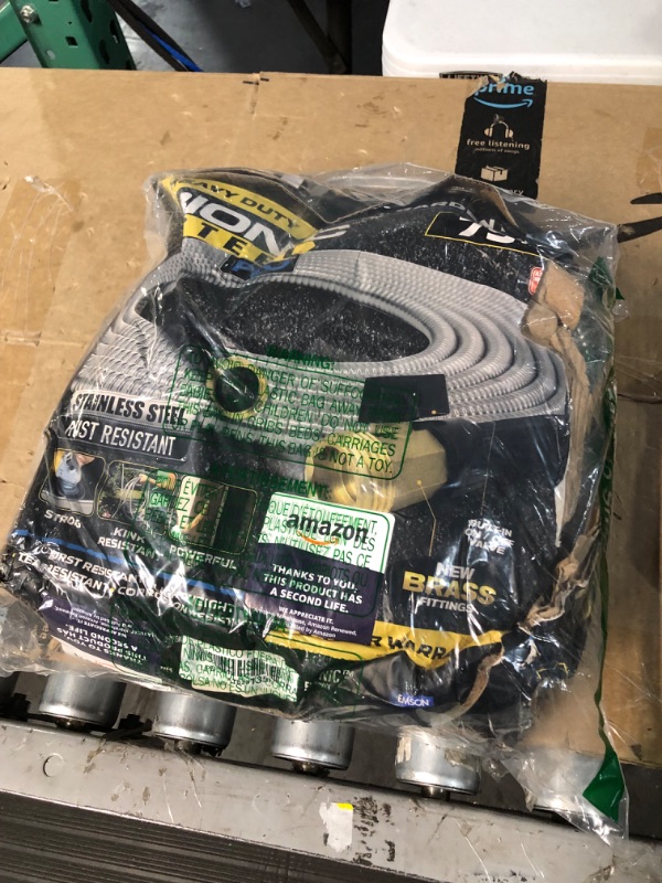 Photo 2 of *USED* Bionic Steel PRO Garden Hose - 304 Stainless Steel Metal 75 Foot Garden Hose – Heavy Duty Lightweight, Kink-Free, and Stronger Than Ever with Brass Fittings and On/Off Valve 