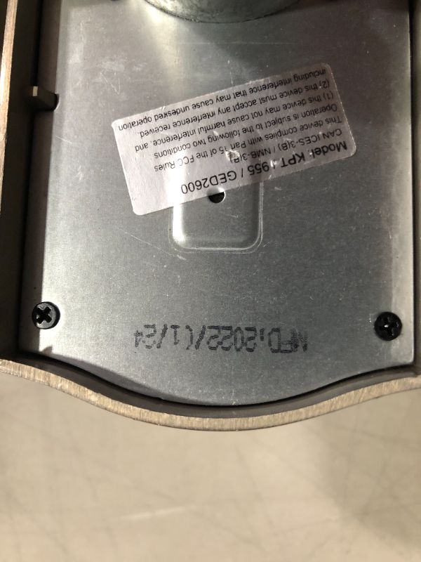 Photo 4 of *USED - POSSIBLY MISSING PIECES* Kwikset SmartCode 955 Keypad Electronic Lever Door Lock Deadbolt Alternative with Pembroke Door Handle Lever Featuring SmartKey Security in Satin Nickel Door Lock Satin Nickel