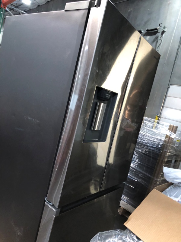 Photo 2 of 22 cu. ft. Smart 3-Door French Door Refrigerator with External Water Dispenser in Fingerprint Resistant Stainless Steel