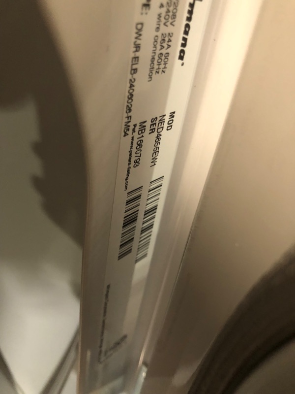 Photo 1 of 6.5 CU. FT. ELECTRIC DRYER WITH WRINKLE PREVENT OPTION