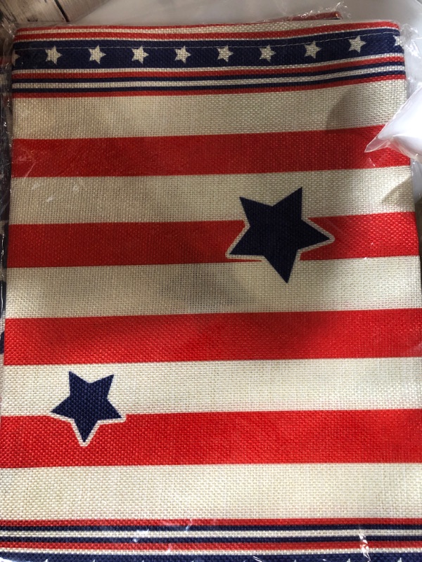 Photo 2 of **STOCK PHOTO JUST FOR REFERENCE**
 4th of July Patriotic Memorial Day Table Runner 13X72 2 Pack