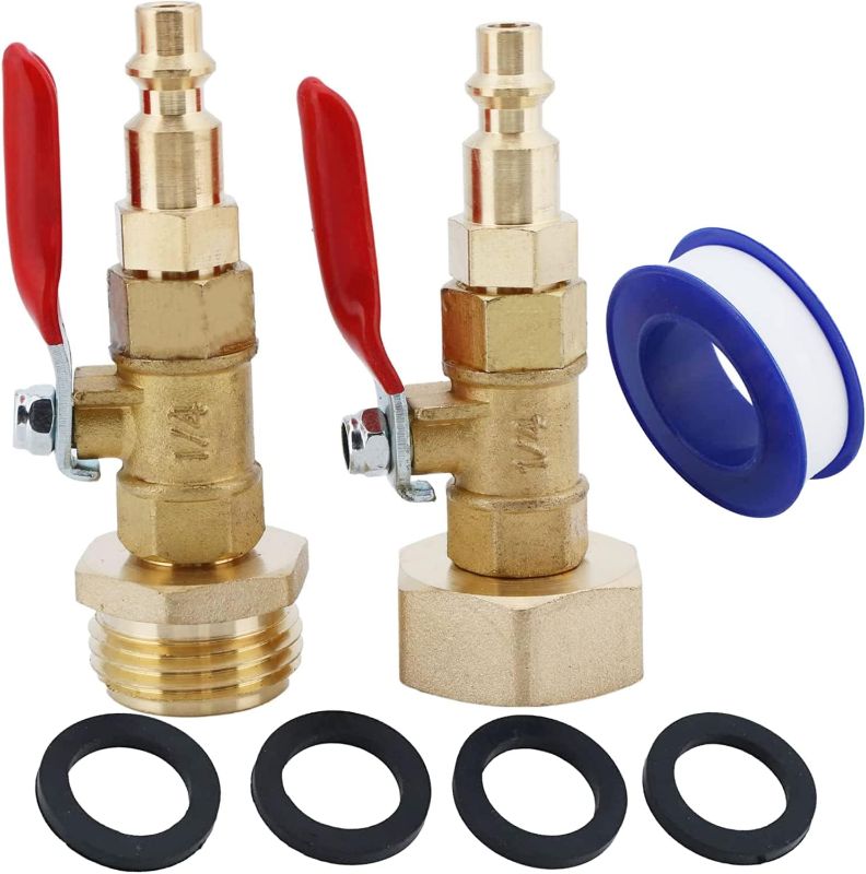 Photo 1 of 2pcs Brass Winterize Adapters Blowout Adapter Kit w/ 1/4" Quick Connect Plug, Female & Male