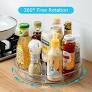 Photo 1 of  Kitchen Organization Deep Divided Lazy Susan Turntable Kitchen Storage Organizer for Beverage or Seasonings, Multifunctional Spice Racks for Fridge or Cabinet Rotating Cosmetics Organizer Triangular Basin K2008-gray