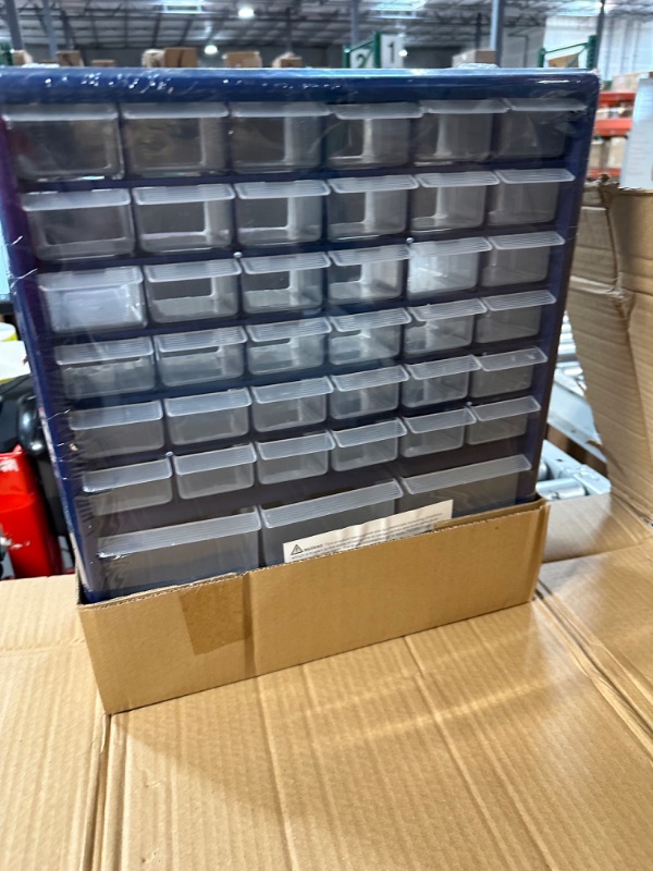 Photo 3 of Plastic Storage Drawers – 42 Compartment Organizer- Blue