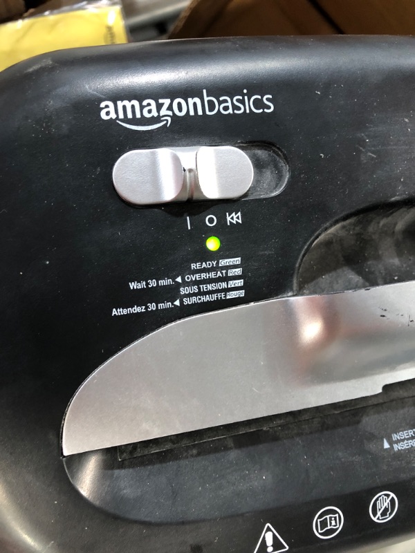 Photo 2 of Amazon Basics 8-Sheet Cross Cut Paper Shredder and Credit Card Shredder with 4.1 Gallon Bin 8 Sheet Shredder