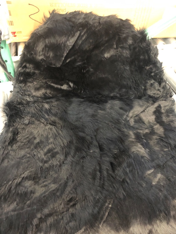 Photo 2 of Gracefur Genuine Australia Sheepskin Luxury Long Wool Front Seat Cover 1 Piece (Black)