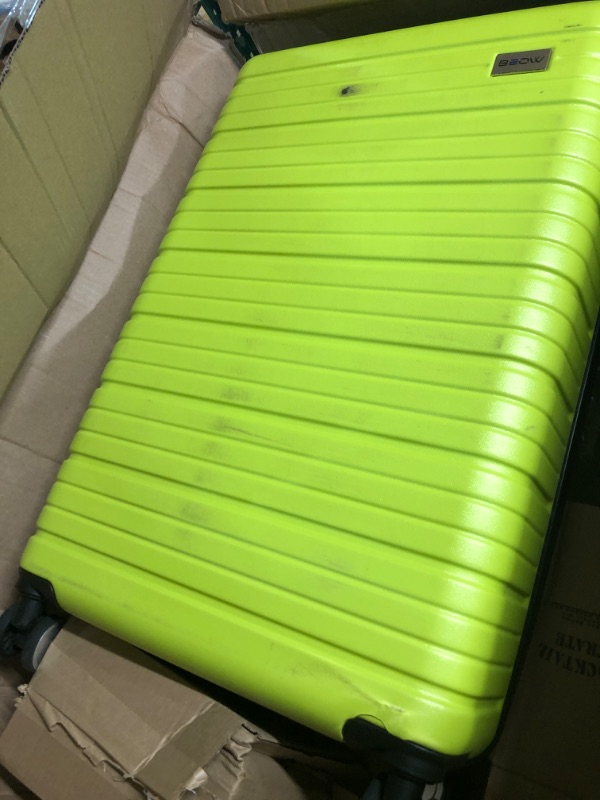 Photo 2 of DAMAGED/SEE NOTES 
BEOW Luggage Set Hardside Lightweight Suitcase- LIME GREEN 