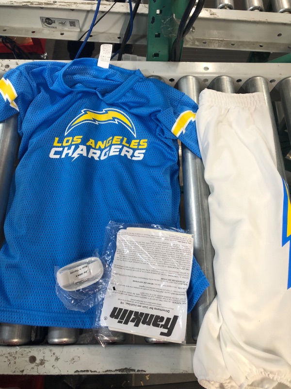 Photo 1 of LA CHARGERS JERSEY AND PANTS FOR KIDS, SIZE MEDIUM, WITH CUSTOM NUMBERS 