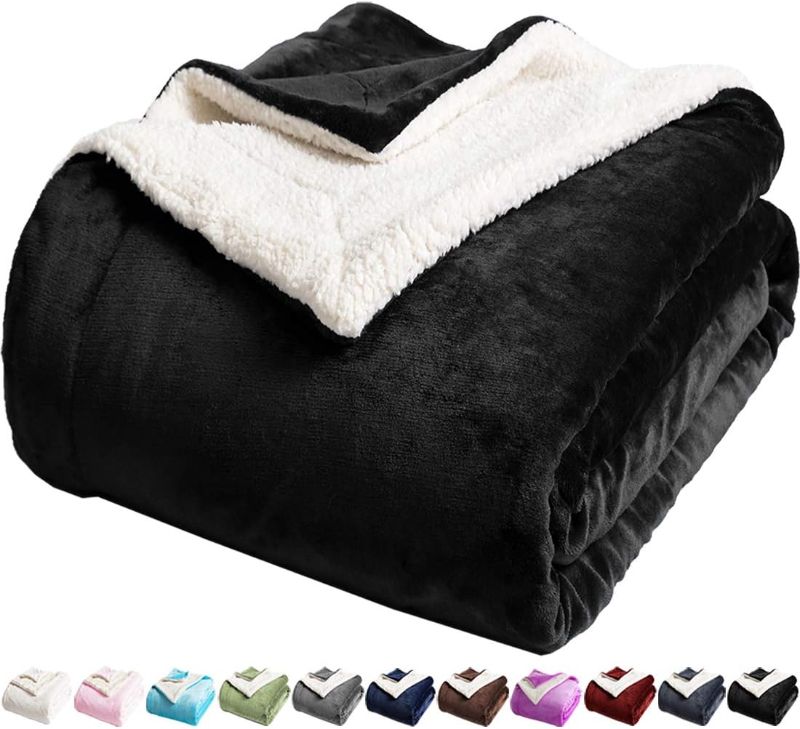 Photo 1 of SEE NOTES 
Sherpa Fleece Bed Blanket Fuzzy Plush 88 X 90 "