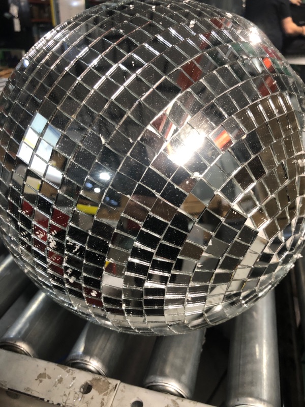 Photo 3 of 2 Pack Large Disco Ball Silver Hanging Mirror Disco Ball Reflective Mirror Disco Ball Ornament