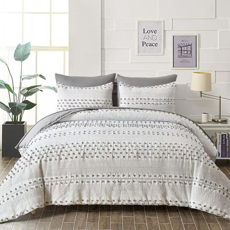 Photo 1 of * no fitted sheet *
Boho Comforter Set Queen Size Tufted Dots Shabby Chic Bedding 90''x90'' Queen Tufted Dots