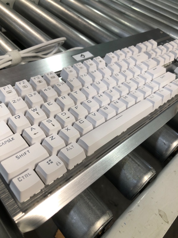 Photo 3 of DAMAGED/SEE NOTES 
EagleTec KG010 Mechanical Keyboard Wired- WHITE 