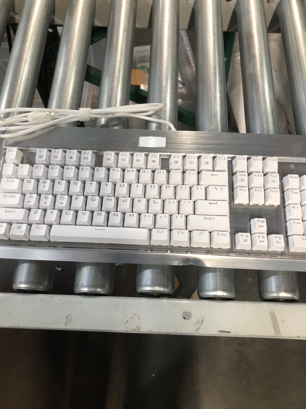 Photo 2 of DAMAGED/SEE NOTES 
EagleTec KG010 Mechanical Keyboard Wired- WHITE 