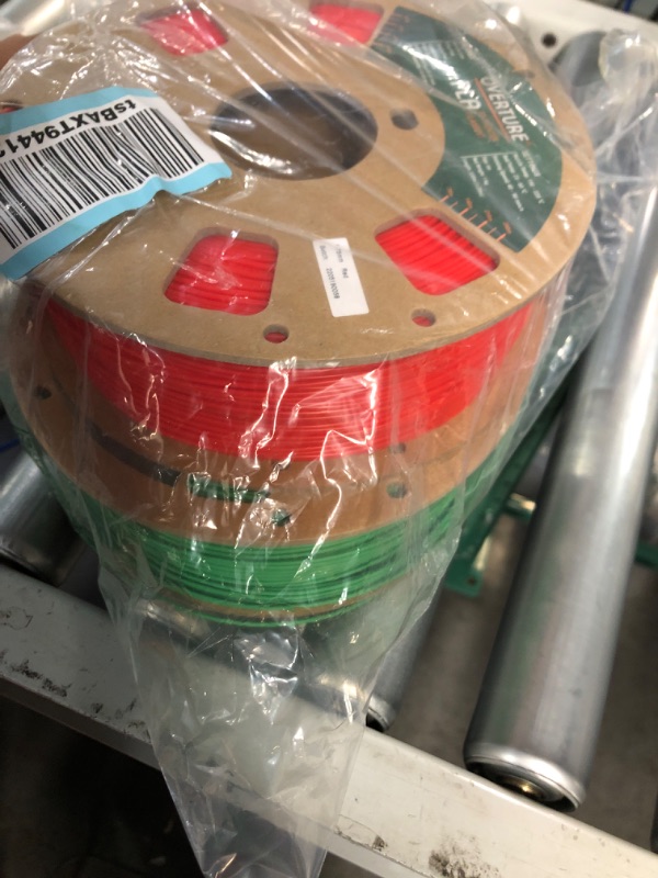 Photo 2 of *USED * OVERTURE PLA Filament 1.75mm PLA 3D Printer Filament, 2kg Cardboard Spool (4.4lbs), GREE AND RED 