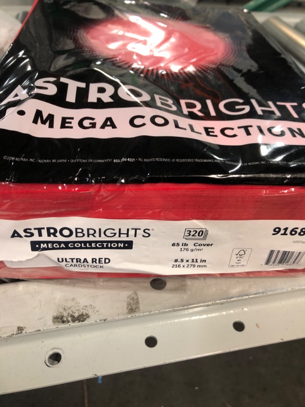 Photo 3 of SEE NOTES 
Astrobrights Mega Collection, Colored Cardstock, Ultra Red, 320 Sheets, 65 lb/176 gsm, 8.5" x 11" - MORE SHEETS! (91682)