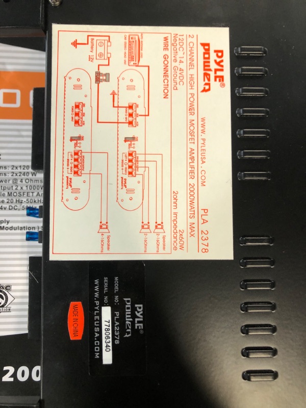 Photo 5 of Pyle 2 Channel Car Stereo Amplifier - 2000W High Power Dual Channel Bridgeable Audio Sound Auto