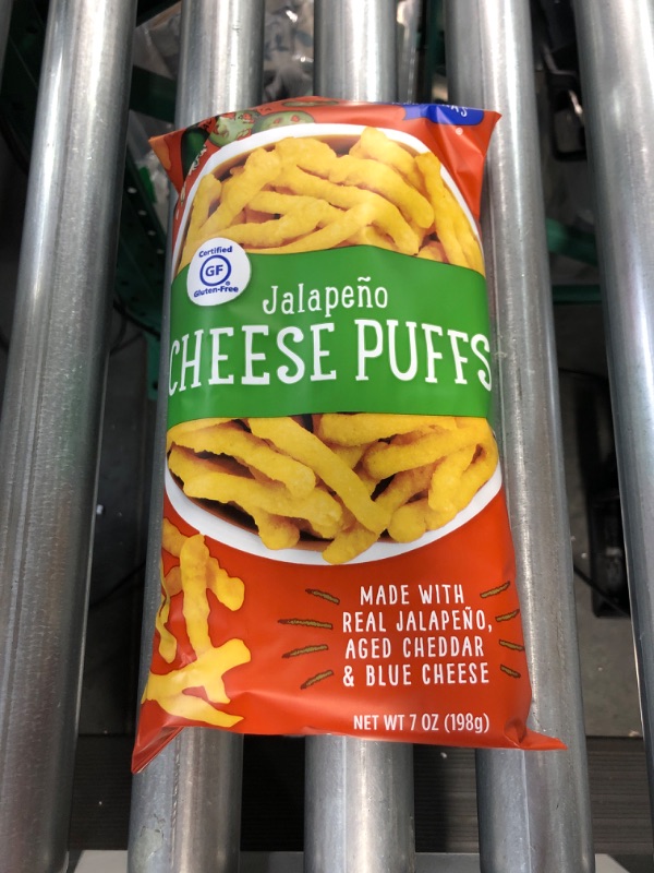 Photo 2 of *EXPIRED* Barbara's Jalapeño Cheese Puffs, Gluten Free, Real Aged Cheese, 7 Oz Bag (Pack of 12) Jalapeño 7 Ounce (Pack of 12) **Expiration Date: Aug 7, 2023** 