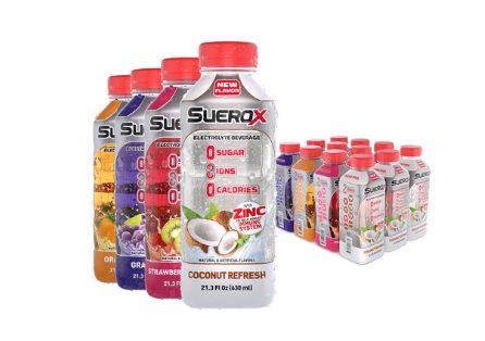 Photo 1 of *EXPIRED* SueroX Zero Sugar Electrolyte Drink for Hydration and Recovery Tropical Pack 21 Oz 12 Ct **Expiration Date: Jul 6, 2023**