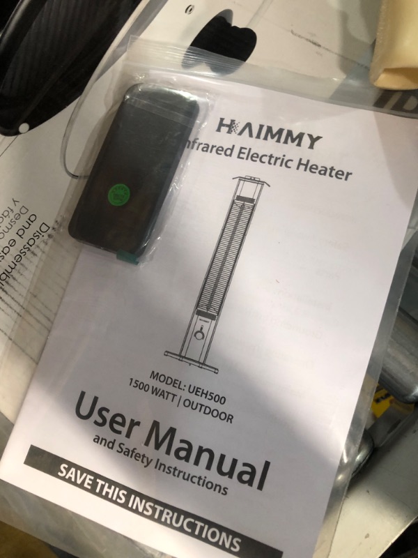 Photo 2 of ***DOESN'T LIGHT UP WHEN PLUGGED IN - UNABLE TO TROUBLESHOOT***
Outdoor Electric Patio Heater, Haimmy 42in Infrared Heater with Remote