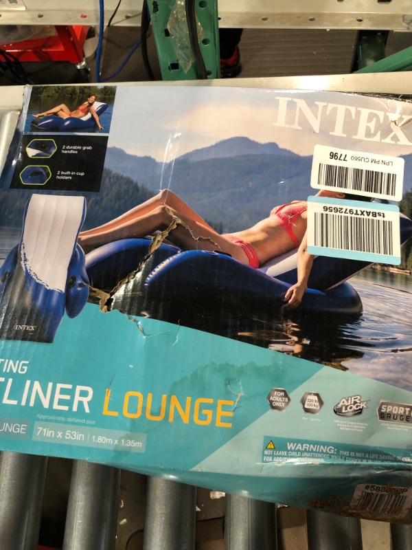 Photo 2 of *USED* DIRTY* SEE NOTES 
Intex Inflatable Lounge Pool Recliner Lounger Chair with Cup Holders
