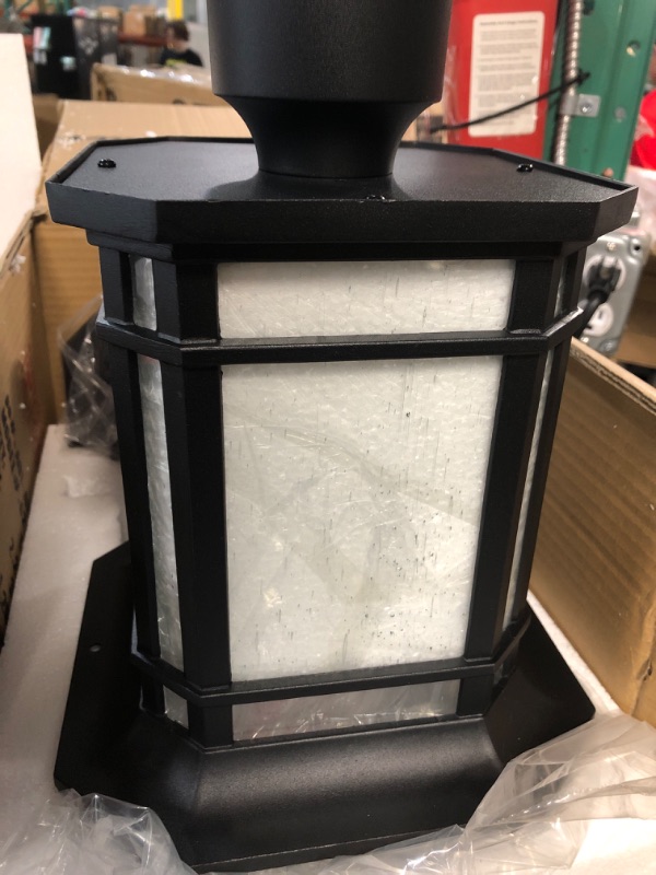 Photo 2 of 
Trans Globe Imports PL-5823 BK Transitional One Light Postmount Lantern from San Miguel Collection in Black Finish, 9.00 inches

