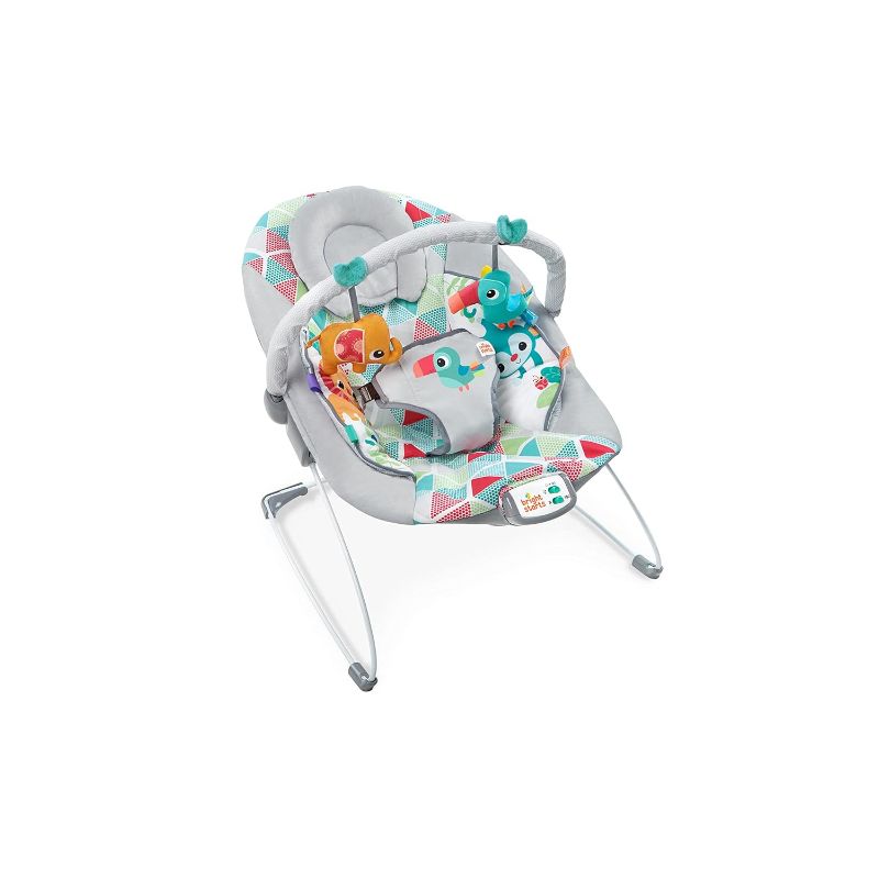 Photo 1 of Bright Starts Baby Bouncer Soothing Vibrations Infant Seat - Taggies, Music, Removable Toy Bar, 0-6 Months Up to 20 lbs (Toucan Tango)