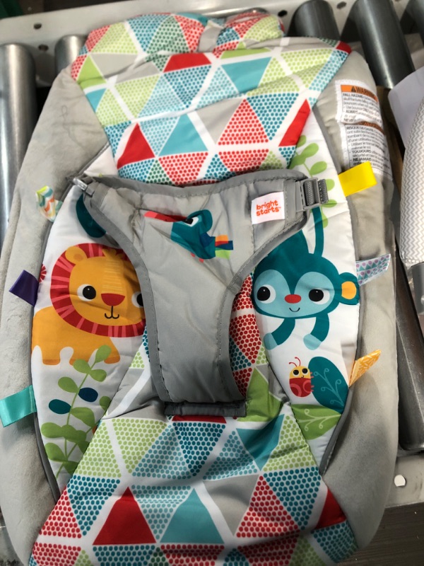 Photo 1 of Bright Starts Baby Bouncer Soothing Vibrations Infant Seat - Taggies, Music, Removable Toy Bar, 0-6 Months Up to 20 lbs (Toucan Tango)